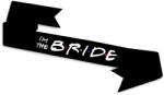 Partikellékek I'm The Bride lánybúcsú vállszalag fekete