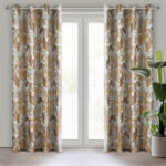 Takoy Puha bársony sötétítő függöny ADEL ezüst díszítésű levélmintával 140 x 250 cm