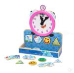 Melissa & Doug fa készségfejlesztő játék, Azúrkék nyomok és te - mágneses óra