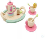 Fakopáncs Fa teáskészlet (10db-os, pink-pasztell zöld) (8303)