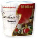 Müller Háztartási papírtörlő kéztörlő 3 rétegű 50 lap/tekercs 2 tekercs/csomag Exclusive fehér (9354)