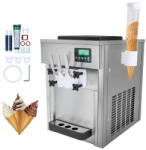 VEVOR Csavaros fagyigép 1800W 3 íz, asztali fagylaltkészítő LCD vezérlés, automata tisztítás és előhűtés (TMSRBQLJAJWSYC2RIV2)