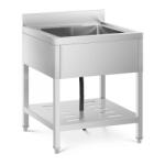 Royal Catering Inox ipari mosogató asztal 70x70x95 cm 1 medencével, rozsdamentes acél nagykonyhai rozsdamentes bútor