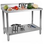 Royal Catering Inox munkaasztal 150x60cm rozsdamentes konyhai pult saválló anyagból készült asztal 159 kg összes terhelésű