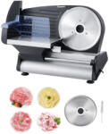 VEVOR Szeletelőgép ø190 mm recés tárcsa 180W fekete Háztartási elektromos kenyér és felvágott szeletelő (DRQPJ180WSDPGJYA2V2)