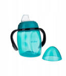 AKUKU Tanulópohár szilikon itatócsőrrel+pótcsőrrel, türkiz-fekete (280 ml/db) - babybear