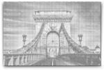  PontPöttyöző - Széchenyi lánchíd - Magyarország Méret: 40x60cm, Keretezés: Műanyagtáblával, Szín: Fekete