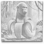  PontPöttyöző - Chimpanzini Bananini Méret: 50x50cm, Keretezés: Keret nélkül (csak a vászon), Szín: Fekete