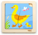 Viga Toys Fa képes kirakó puzzle Viga 4 db kacsa