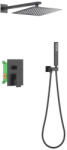 AREZZO design Falba süllyesztett csaptelep, AREZZO design CUBEFIELD zuhany csaptelep szett, fekete AR-4405B - mozaikkeramia