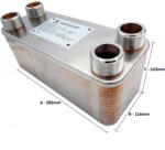  Lemezes hőcserélő 40 lemezes 230kW 4x1 külső csatlakozással (BA-32-40_lemezes_hocserelo)