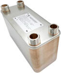  Lemezes hőcserélő 70 lemezes 286 mm hosszú 390kW 4x1 1/4" külső csatlakozással (BA-27-70_lemezes_hocserelo)
