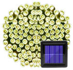 Voltronic Napelemes fényfüzér 7/12/22/32 méter 50/100/200/300 db fehér LED kültéri világítás vízálló karácsonyi dekoráció 8 üzemmódú napelemes világítás (FENYFUZER_7M_FEH_SOLAR)