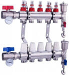 LEDNET Fűtési osztó-gyűjtő 5 körös áramlásmérős fűtési elosztó padlófűtés számára (OSZTO_GYUJTO_5KOR_ARAMLASMERO)