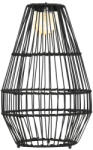 Aosom Polirattan napelemes kerti lámpa fekete kültéri szolár világítás állólámpa (LAMPA_SOLAR_56_FEK_RATTAN)