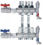 LEDNET Fűtési osztó-gyűjtő 3 körös áramlásmérős fűtési elosztó eurokónusz csatlakozóval (OSZTO_GYUJTO_3_KOR_EURO)