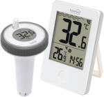 Somogyi Elektronic HCP60 vezeték nélküli úszó medence hőmérő, külső-belső hőmérséklet, min/max hőmérsékletek rögzítése, pontos idő, elemes működtetés - koronaphone