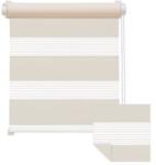 Jago 95x160 dupla roló sávos roló függöny zebracsíkos bézs ablak árnyékoló enyhén fényáteresztő. 90x150-es ablakhoz is jó, de a hossza állítható illetve teljesen fel is tekerhető