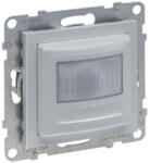 Legrand Suno alumínium mozgásérzékelős (PIR) kapcsoló, 2-150 W (LED max. 100 W) beépített nyomóval, 2 vezetékes, alumínium 721376A Legrand (721376A)