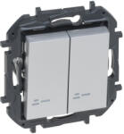 Legrand Niloé Step csillárkapcsoló jelzőfénnyel, 10AX, alumínium - 863315B (863315B)