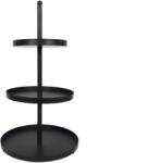 Gastro Háromszintes fém süteményes állvány, fekete, magasság: 550 mm, átlag: 300 mm