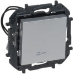 Legrand 863316B Niloé Step váltókapcsoló jelzőfénnyel, 10AX, alumínium (863316B)