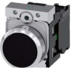 Siemens 3SU1150-0AB10-1BA0 komplett nyomógomb, fekete, 1NO, fém, csavaros Sirius (3SU11500AB101BA0)