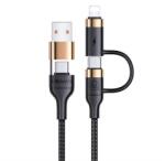 USAMS U62 cablu de date (USB/Type-C - fulger/Type-C, 60W, încărcător rapid PD, 120cm) NEGRU (SJ483USB01)