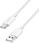 LogiLink USB 2.0 Tip-C cablu, C/M - A/M, 480 Mbps, 60W, nylon, alb, 0.5 m (CU0320)