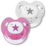 Baby-Nova Suzetă din silicon Baby Nova Slimeline - 2 buc, alb și roz (25225)