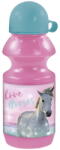 DERFORM Lovas Műanyag Kulacs Kupakkal - I Love Horses - Rózsaszín BKKO22