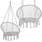 SPRINGOS makramé Függőfotel 79x80x120cm- Szürke (SPR0040)