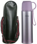 Rosberg Termos cu husa Rosberg R52010FB, 0.5 l, Izolatie in vid cu strat dublu, Capac pentru pahar, Violet/Inox (R52010FB - purple)