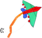 Rappa Zmeu zburator nylon 140x98 cm (198319)