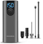 ROCKBROS 42720001001 Elektromos Kerékpár Pumpa LED Kijelzővel + USB-C - USB-A Kábel - Fekete