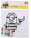 Pátria Papír Színezhető Puzzle 16db-os + 6db Zsírkréta Minions Banánnal