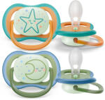 Philips játszócumi ultra air éjszakai 18hó neutral 2db - babamarket