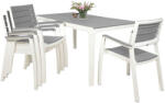 Keter Harmony kerti bútor szett, asztal + 4 szék fehér/világos szürke (610084) - platinashop
