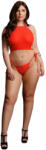Le Désir Plus Size - strasszos party szett - piros (XL-3XL) - szexshop
