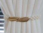  Snur decorativ Hiko Fancy Mother of pearl - gold pentru prindere draperii de peste 250cm latime (3644)
