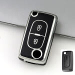  Citroen bicskakulcs 2 gombos TPU tok fekete ezüst (TPE001EFK)