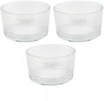 Gastro Set 3 boluri rotunde din sticlă cu model canelat, Înălțime: 150 mm, Lungime: 90 mm, Latime: 90 mm Castron