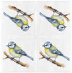 Esschert Design Kék cinegés 3 rétegű szalvéta, 33 x 33 cm (TP420)