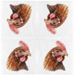 Esschert Design Csirkés 3 rétegű szalvéta, 33 x 33 cm (TP428)