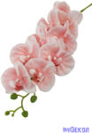  Fodros szirmú orchidea ág 9v 90cm - Rózsaszínes