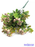  Antik csipkebogyós műzöld csokor 32 cm - Rózsaszín