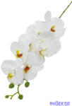  Fodros szirmú orchidea ág 9v 90cm - Fehér