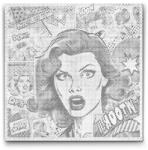  PontPöttyöző - Pop art - Nő Méret: 50x50cm, Keretezés: Műanyagtáblával, Szín: Fekete