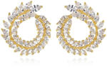 Borealy Olive Branch Leaf Marquise Cut Diamonds Gold Cercei by Borealy (IAN243G)