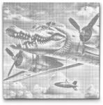  PontPöttyöző - Bombardiro Crocodillo Méret: 50x50cm, Keretezés: Kartonlemezen, Szín: Fekete